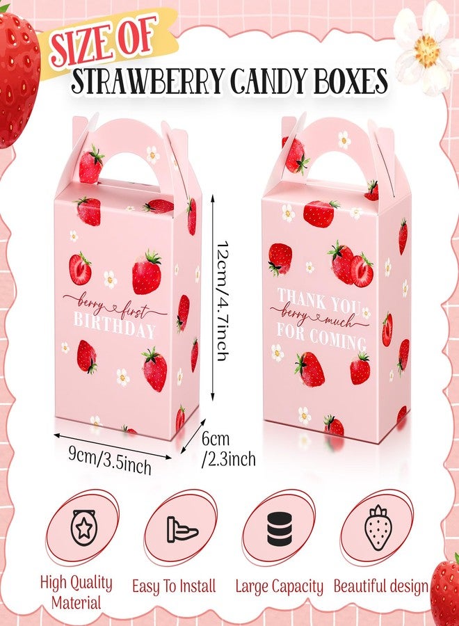 Sinload 24 Pack Strawberry Party Favor Boxes Birthday Treat Candy Goodie Boxes Strawberry Gift Fruit Berry Present Bag for Birthday Baby Shower Bachelorette Party Weddings(Berry First) - Image 2